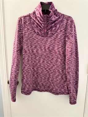 Spacedye Pink Pullover Cowl Neck Sweatshirt